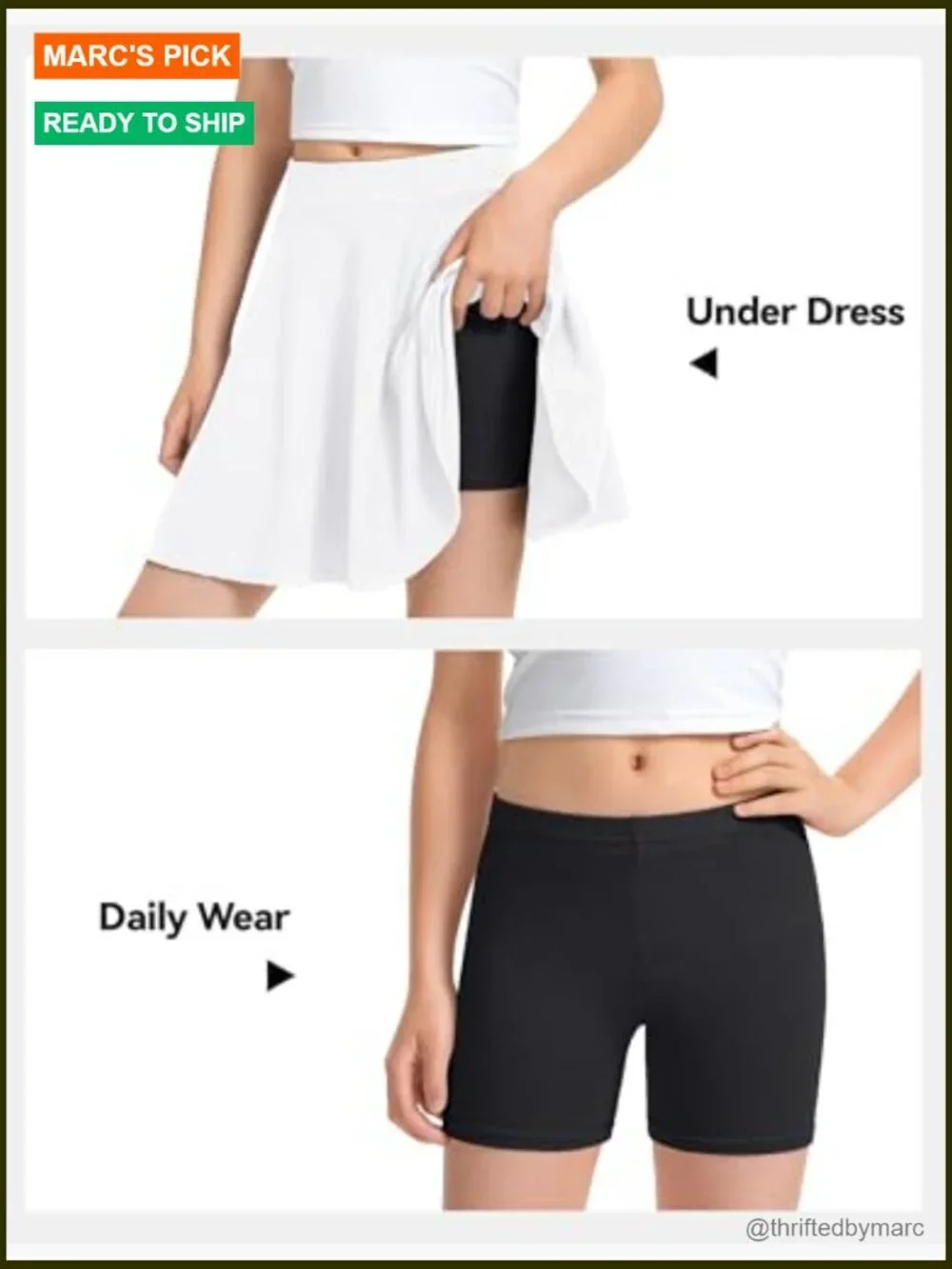 Girls Bike Shorts Cotton Cartwheel Dance Under Dress Shorts 3 Pack